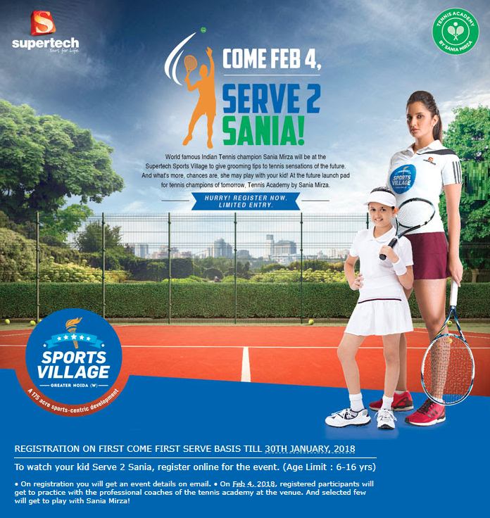 Serve 2 Sania at Supertech Sports Village in Greater Noida Update